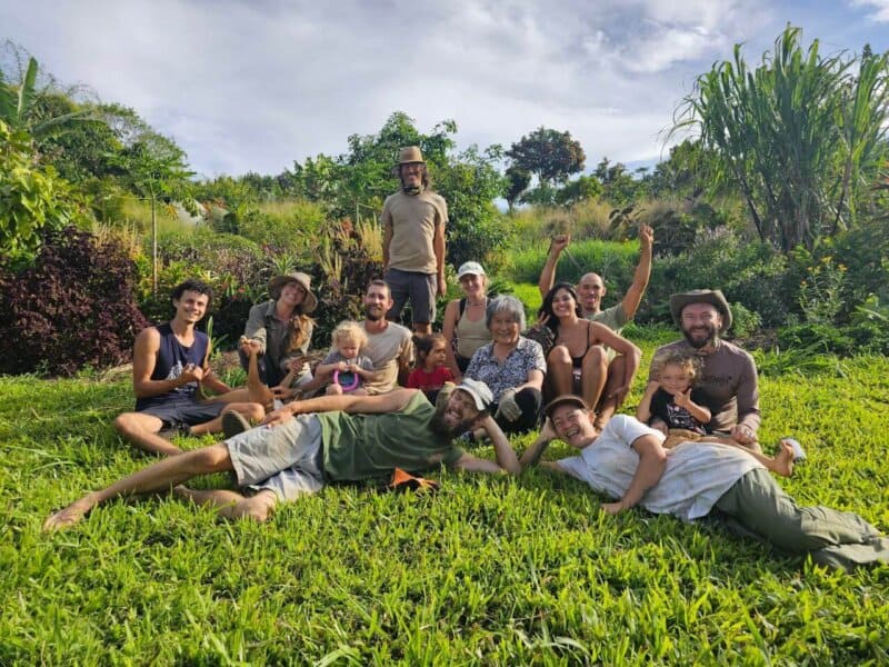 Rainbow Bridge Hawai'i relaxing after the community garden day